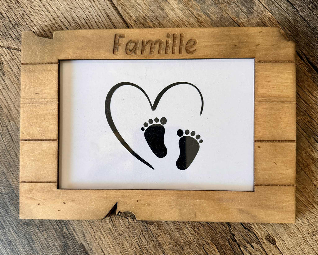 Cadre photo personnalisé- Effet planches bois