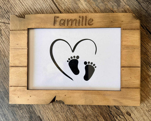 Cadre photo personnalisé- Effet planches bois