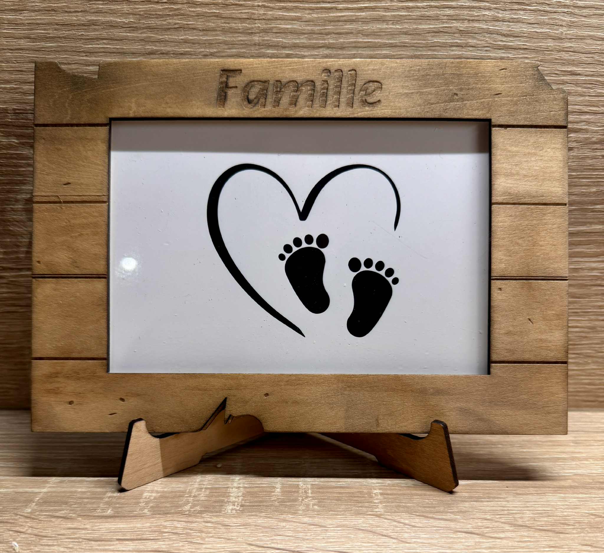 Cadre photo personnalisé- Effet planches bois